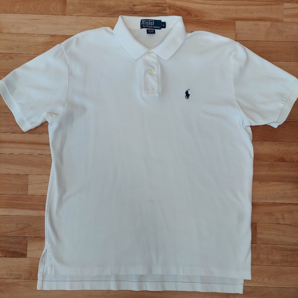 Men's Polo Shirt White - L